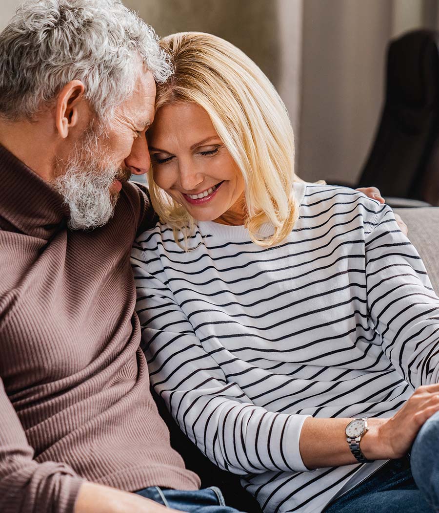 Image of an older couple smiling. This image depicts how couples leave marriage counseling happier than before. Work with a marriage counselor in Atlanta, GA to find happiness, too. | 30024 | 30097